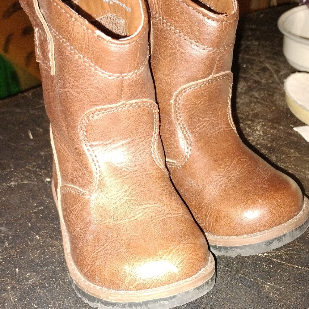 Cat & Jack Brown Kids Cowboy Boots